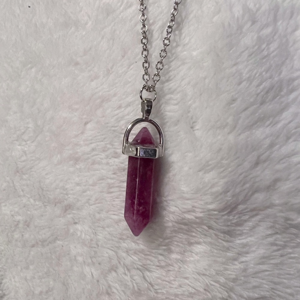 Pink crystal necklace